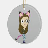 Chibi-Mädchen Keramik Ornament (Links)