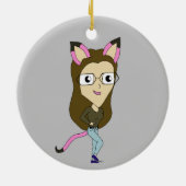 Chibi-Mädchen Keramik Ornament (Hinten)