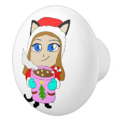 Chibi-Mädchen Keramikknauf (Rechts)