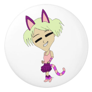 Chibi-Mädchen Keramikknauf