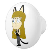 Chibi-Mädchen Keramikknauf (Rechts)