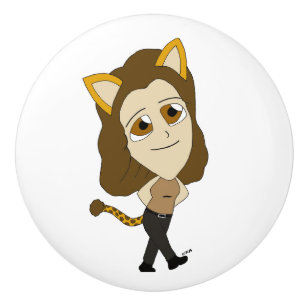 Chibi-Mädchen Keramikknauf