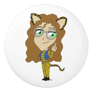 Chibi-Mädchen Keramikknauf