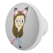 Chibi-Mädchen Keramikknauf (Rechts)