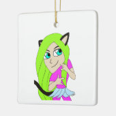 Chibi-Mädchen Keramikornament (Links)