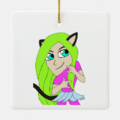 Chibi-Mädchen Keramikornament (Rückseite)