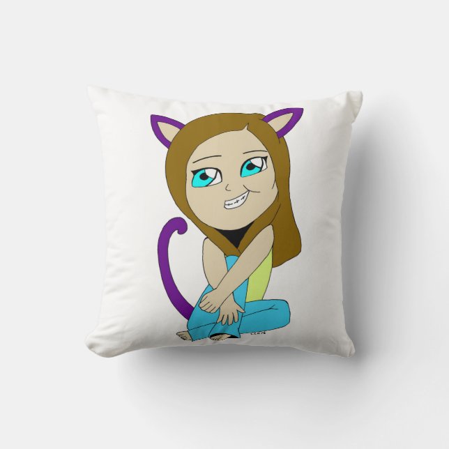 Chibi-Mädchen Kissen (Vorderseite)