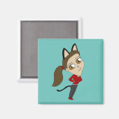 Chibi-Mädchen Magnet (Vorderseite/Rückseite)