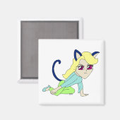 Chibi-Mädchen Magnet (Vorderseite/Rückseite)