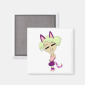 Chibi-Mädchen Magnet (Vorderseite/Rückseite)