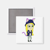 Chibi-Mädchen Magnet (Vorderseite/Rückseite)