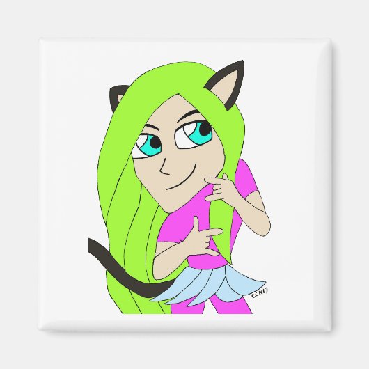 Chibi-Mädchen Magnet (Vorne)