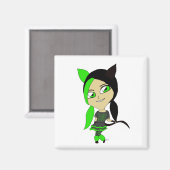 Chibi-Mädchen Magnet (Vorderseite/Rückseite)