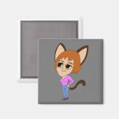 Chibi-Mädchen Magnet (Vorderseite/Rückseite)