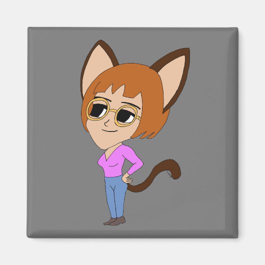 Chibi-Mädchen Magnet (Vorne)