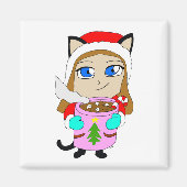 Chibi-Mädchen Magnet (Vorne)