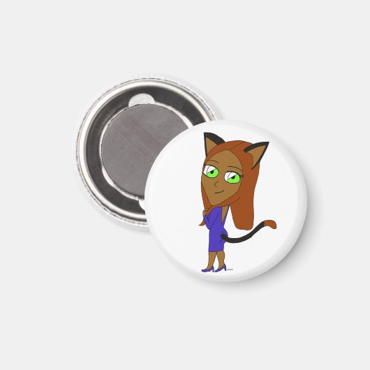 Chibi-Mädchen Magnet (Vorderseite/Rückseite)