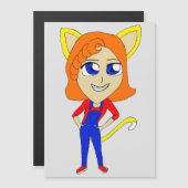 Chibi-Mädchen Magnetkarte (Vorne/Hinten)