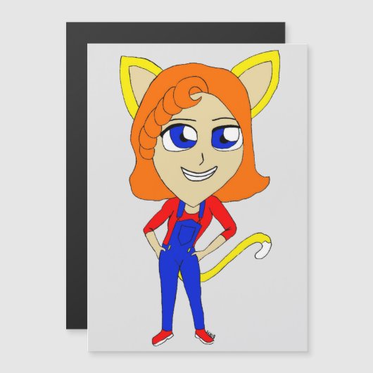 Chibi-Mädchen Magnetkarte (Vorne/Hinten)