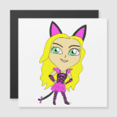 Chibi-Mädchen Magnetkarte (Vorne/Hinten)