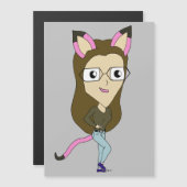 Chibi-Mädchen Magnetkarte (Vorne/Hinten)