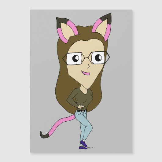 Chibi-Mädchen Magnetkarte (Vorderseite)