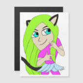 Chibi-Mädchen Magnetkarte (Vorne/Hinten)