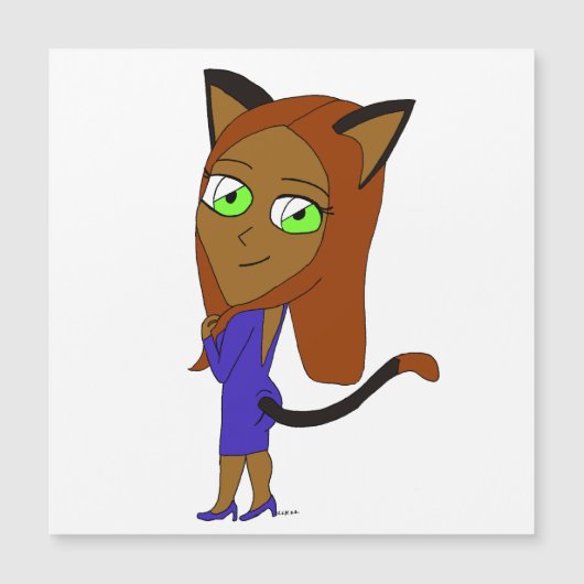 Chibi-Mädchen Magnetkarte (Vorderseite)