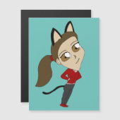 Chibi-Mädchen Magnetkarte (Vorne/Hinten)