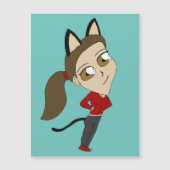 Chibi-Mädchen Magnetkarte (Vorderseite)