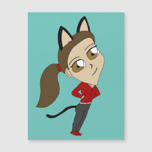 Chibi-Mädchen Magnetkarte