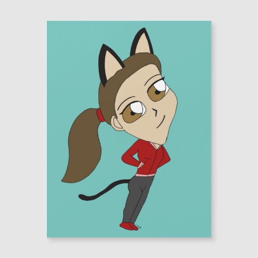 Chibi-Mädchen Magnetkarte (Vorderseite)