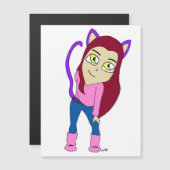 Chibi-Mädchen Magnetkarte (Vorne/Hinten)