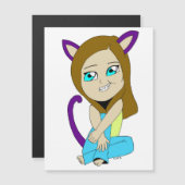 Chibi-Mädchen Magnetkarte (Vorne/Hinten)