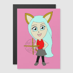 Chibi-Mädchen Magnetkarte