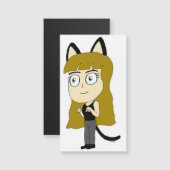 Chibi-Mädchen Magnetkarte (Vorne/Hinten)