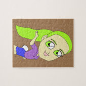 Chibi-Mädchen mit einem Hasenschwanz Knopf Puzzle (Horizontal)
