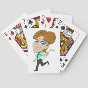 Chibi-Mädchen mit einem Schwanz Spielkarten
