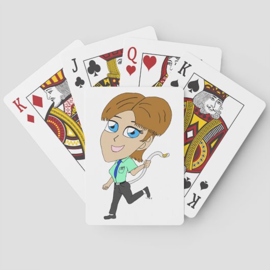 Chibi-Mädchen mit einem Schwanz Spielkarten (Rückseite)