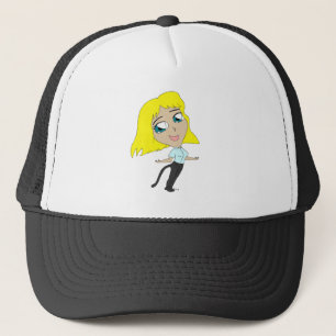 Chibi-Mädchen mit einem Schwanz Truckerkappe