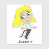 Chibi-Mädchen mit Schwanz Aufkleber (Blatt)