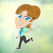 Chibi-Mädchen mit Schwanz Fensteraufkleber (Blatt 3)