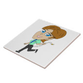 Chibi-Mädchen mit Schwanz Fliese (Seite)
