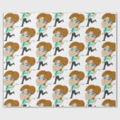 Chibi-Mädchen mit Schwanz Geschenkpapier (Flach)