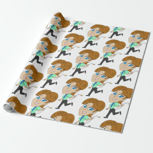 Chibi-Mädchen mit Schwanz Geschenkpapier