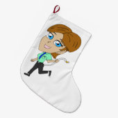 Chibi-Mädchen mit Schwanz Großer Weihnachtsstrumpf (Vorderansicht (hängend))