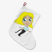 Chibi-Mädchen mit Schwanz Großer Weihnachtsstrumpf (Vorderansicht (hängend))