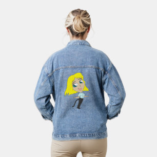 Chibi-Mädchen mit Schwanz Jeansjacke