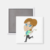 Chibi-Mädchen mit Schwanz Magnet (Vorderseite/Rückseite)