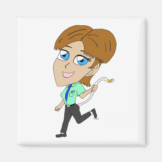 Chibi-Mädchen mit Schwanz Magnet (Vorne)